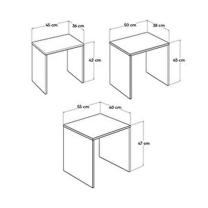 Triple Zigon Sehpa-lacivert 55x47x40 Cm (gxyxd)