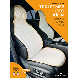 Meka Part Oto Koltuk Koruyucu Kılıf 1 Parça Bej Universal Ön Koltuk Için %100 Pamuk Bej
