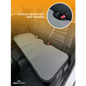 Meka Part Oto Koltuk Koruyucu Kılıf 1 Parça Universal Arka Koltuk Için %100 Pamuk Beyaz-Füme