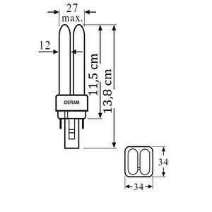 Dulux D 13w 2p Plc Ampul 2700k Sarı - 13,98 Spot Lamba
