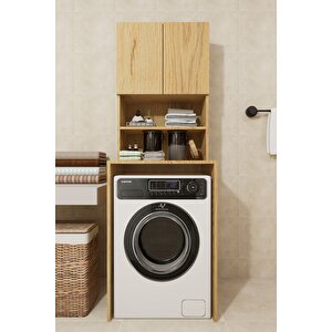 Çamaşır Makinesi Dolabı Hayzum 180*066*55 Banyo Kiler Dolabı Rivoli Çam