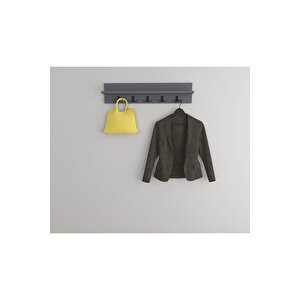 Portmanto Elbise Askılığı, Duvar Askılığı, Antrasit, 80 Cm Antrasit