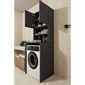 Çamaşır Makinesi Dolabı Hayzum 180*066*55 Banyo Kiler Dolabı Antrasit Antrasit