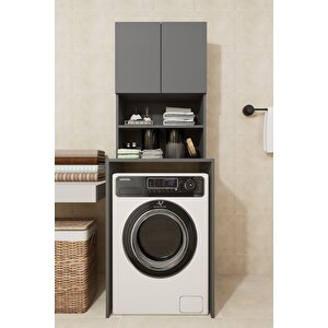 Çamaşır Makinesi Dolabı Hayzum 180*066*55 Banyo Kiler Dolabı Antrasit Antrasit
