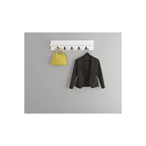Portmanto Elbise Askılığı, Duvar Askılığı, Beyaz, 80 Cm Beyaz