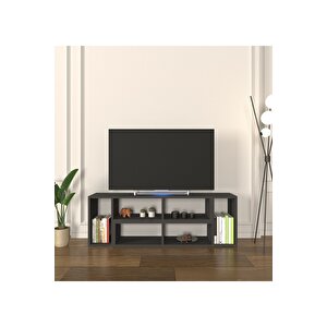 Çok Şekilli Fonksiyonel Tv Sehpası, Dekoratif Sehpa-kitaplık, Blok Tv Ünitesi, Antrasit Antrasit
