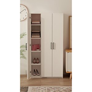 Ripon 3 Kapaklı 8 Raflı Gardırop Elbise Dolabı 3 Kapaklı Gardırop
