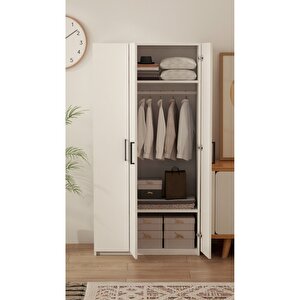 Ripon 3 Kapaklı 8 Raflı Gardırop Elbise Dolabı 3 Kapaklı Gardırop