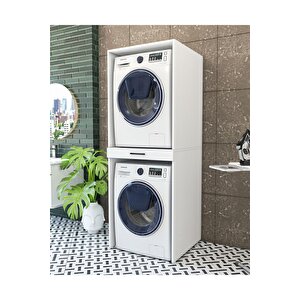 Banyo Dolabı Çamaşır Ve Kurutma Makinesi Dolabı Çekmeceli Beyaz