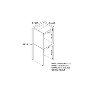 Banyo Dolabı Çamaşır Ve Kurutma Makinesi Dolabı Çekmeceli Beyaz