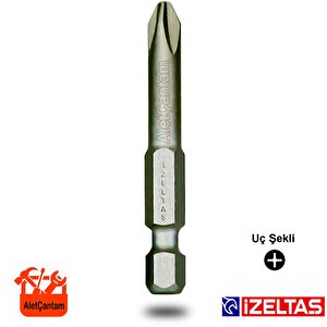 İzeltaş Bits Uç Yıldız Uç Matkap Ucu Vidalama Ucu  Ph2 X 100 Mm (uzun Boy 10 Cm)