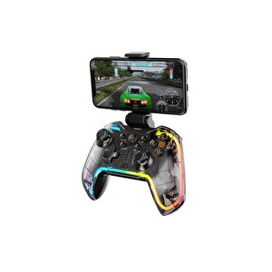 Gamenote G158bt Pro Transparan Rgb Gamepad Joystick (android, Ios, Ps3, Ps4, Switch,pc Uyumlu)