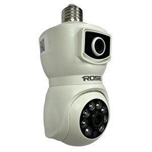 Rose Ahd-30125 Akıllı Wireless Ampül Kamera 360derece Hareketli Çift Kameralı