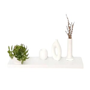 50 Cm Mat Beyaz Mdf Uçan Duvar Rafı Gizli Bağlantı Kitaplık