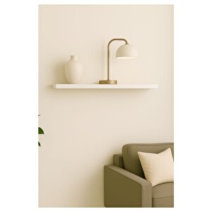 50 Cm Mat Beyaz Mdf Uçan Duvar Rafı Gizli Bağlantı Kitaplık