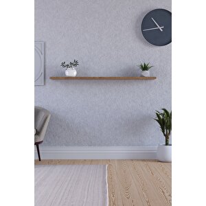100 Cm Safir Meşe Mdf Uçan Duvar Rafı Gizli Bağlantı Kitaplık