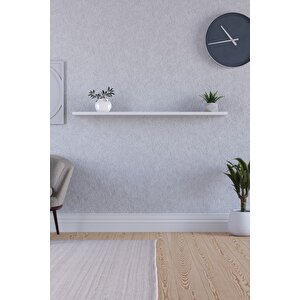 100 Cm Mat  Beyaz Mdf Uçan Duvar Rafı Gizli Bağlantı Kitaplık