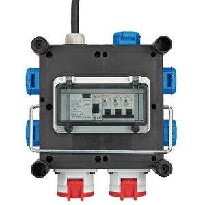 Gummi Serisi Sertifikalı Devre Kesicili 2x Cee 400v/16a, 5x 230v/16a Griişli 2 Metre Kablolu Seyyar Güç Dağtıcısı