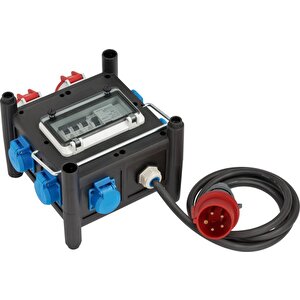 Gummi Serisi Sertifikalı Devre Kesicili 2x Cee 400v/16a, 5x 230v/16a Griişli 2 Metre Kablolu Seyyar Güç Dağtıcısı