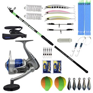 Yekoutdoor Full Takım Olta Seti Kendo Suro Surf 420cm 100-200gr Teleskopik Olta Kamışı&kendo Sea Power 5000 Olta Makinesi