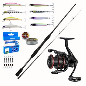 Yekoutdoor Okuma Profesyonel Lrf Seti Okuma Wave Power 213 Cm 0-8 Gr Lrf Kamışı&okuma Ceymar Hd Chd-2500a Matt Black 7+1bb Olta Ma
