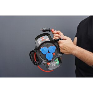 Brennenstuhl Rubber Gum Serisi Ip44 Lisanslı 10 Metre Uzatmaya Sahip H07rn-f 3g1.5 Makaralı Kablo