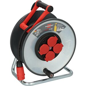 Professional Steelcore Serisi H07rn-f 3g2.5 Kablolu Sigorta Şalterli Ip44 Lisanslı 25 Metre Makaralı Priz