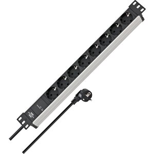 Alu-line Serisi 19" Server Kasası Uyumlu Uzatma Kablosu 9 Soketli 2 Metre Kablolu 5 Yıl Garantili Grup Priz