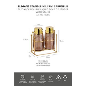 Okyanus Home Gold Standlı Elegans İkili Sıvı Sabunluk