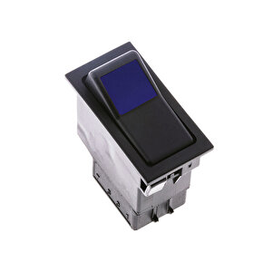 Universal Mavi Lensli Anahtar Düğme 3 Pin Rocker Switch - Ampullü 12v