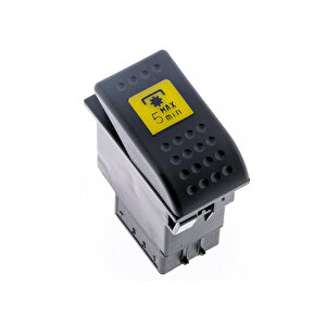 Universal Pto 5 Dakika Yardımcı Kuvvet Düğmesi Anahtarı 6 Pin Rocker Switch Buton - Ampullü 24v
