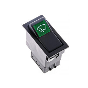 Universal Silecek Düğmesi Anahtarı 4 Pin Rocker Switch - Ampullü 24v