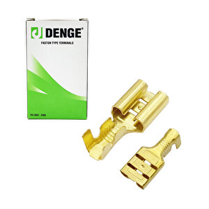 9.8mm Kablo Ucu Dişi Terminal Sarı Kablo Pabuç (paket İçeriği 100 Adettir)