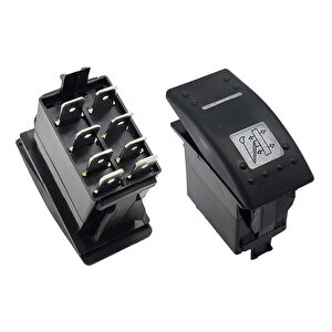 Su Geçirmez Universal Kepçe Kaldırma Düğmesi Anahtarı 8pin Rocker Switch Ip66 Buton - Çift Ledli