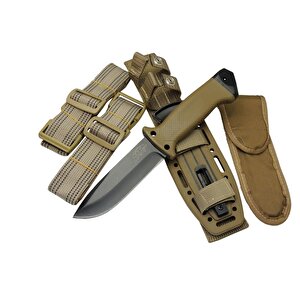 Tiger Tactical Htm 3321 B Kahverengi Outdoor / Survival Bıçak 27cm - Kauçuk Sap, Kılıflı, Kutulu