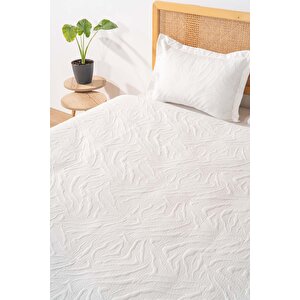 Venada Çift Kişilik Mikro Uyku Seti 3 Parça Yatak Örtüsü Seti Krem