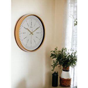 Galaxy D-218-a-8 Eskitme Kadran 30 Cm Sessiz Akar Duvar Saati Gold-beyaz