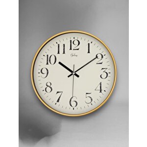 Galaxy D-218-a-1 Eskitme Kadran 30 Cm Sessiz Akar Duvar Saati Gold-beyaz