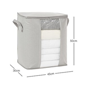 Pvc Pencereli Gri Balıksırtı Hurç 45 X 30 X 50 Cm