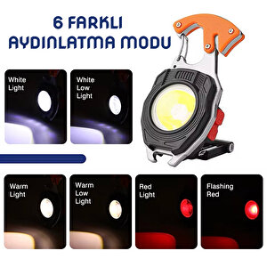 Wison Çok Fonksiyonlu Şarjlı Anahtarlıklı Fener Turuncu (ws-5050)