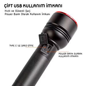 Wison 20w Şarjlı Metal El Feneri (ws-5572)