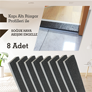 Kapı Rüzgar Önleyici 90x8x2.5 Cm Pe Siyah-beyaz 8 Adet