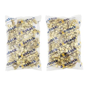 Akü Kutup Başı - Pirinç Malzeme 50 Set (paket İçeriği 50(-) / 50(+) Adettir)