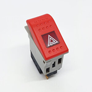 Bmc Profesyonel Gri Sinyal Flaşör Anahtar Düğme Rocker Switch 6 Pin Ampullü 24v