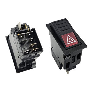 Universal Led Işıklı Sinyal Flaşör Düğmesi Anahtarı 7 Pin Rocker Switch Buton