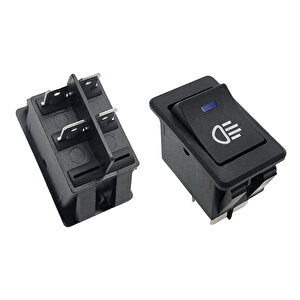Universal Sis Lamba Düğmesi Anahtarı 4 Pin Mini Rocker Switch Buton Mavi Led