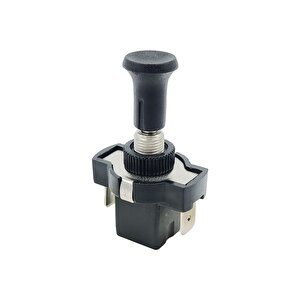 Tekli Çekme Anahtar Kısa Paso Plastik Somun (on-off) Tek Bas Çek Terminalli Toggle Switch