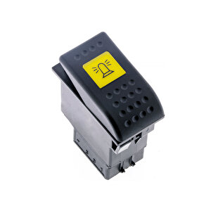 Universal Döner Uyarı Işığı Tepe Lamba Düğmesi Anahtarı 2 Pin Rocker Switch Buton - Ampullü 12v