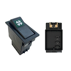 Tümosan Traktör Kalorifer Anahtar Düğme Rocker Switch (off-on-on) Ampullü 12v