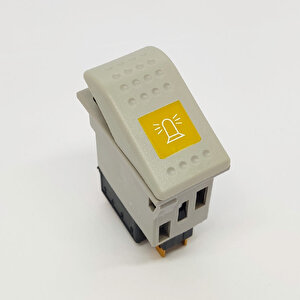 Bmc Profesyonel Gri Döner Lamba Anahtar Düğme Rocker Switch 2 Pin (off-on) Ampullü 24v